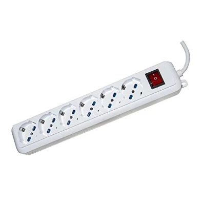 Image de LINK lkmp06 multiprise 6 Prises universelles ita/schuko 10/16 A à fiche 16 avec Interrupteur