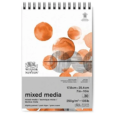 Image de Winsor &amp; Newton, Papier, Technique Mixte Bloc Spirale 250G 17,8X25,4Cm 30F, 17,8x25,4 cm