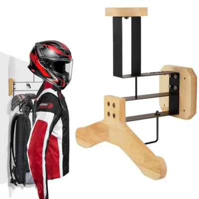 Image de MIDINGCHAI Support Casque Moto, Equipement Porte Mural Moto pour Accrocher Le et la Veste de au Mur, Gilet Tactique