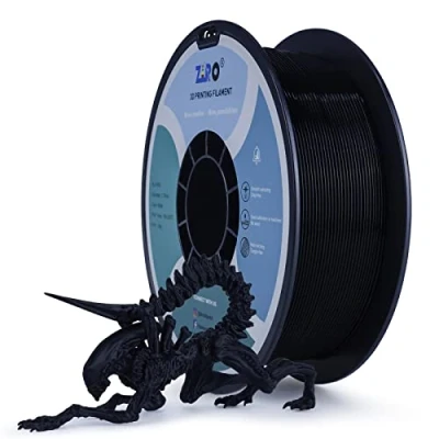 Image de ZIRO Filament de imprimante 3D PLA Basic Color Series 1.75mm 1kg (2.2lbs), Précision Dimensionnelle +/ 0.03mm, Noir