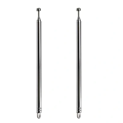 Image de Be In Your Mind 2pcs Antenne Télescopique 7 Sections 145 740mm 8mm Diamètre Dab FM Remplacement pour Radio TV VHF/UHF Système sans Fil