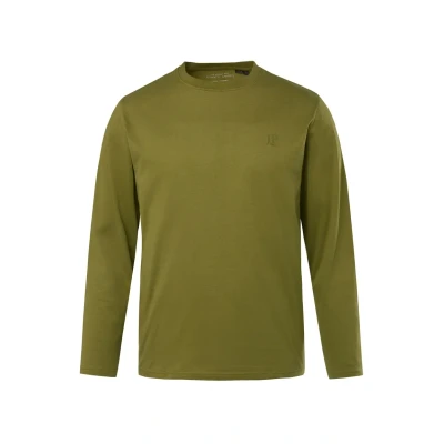 Image de JP1880 MIT Logorundhals Regular FIT Tshirt à manches longues, Homme, Taille: 4XL, Cactus