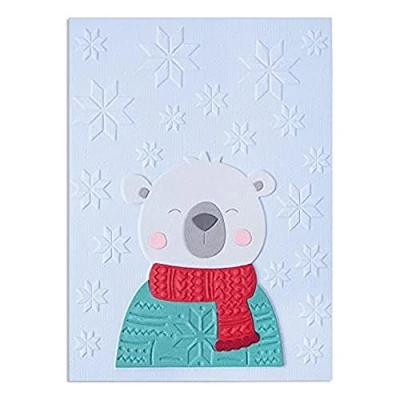 Image de Sizzix Lot de 4 Matrices Thinlits avec Empreintes texturées Cozy Bear par Lisa Jones, 665496, 6,67 cm x 8,57 0,32 cm, Mutlicolor, Taille Unique