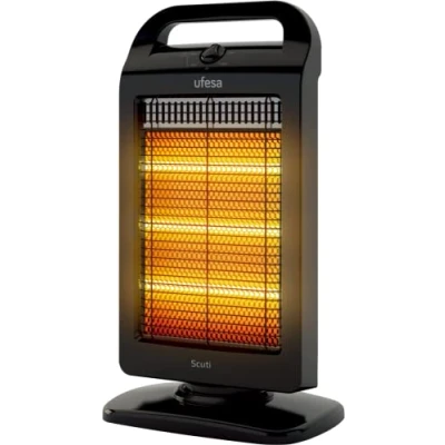 Image de Ufesa Scuti , Chauffage Halogène, 3 Niveaux de Puissance, 1200W, Oscilant, Commutateur sécurité, d&#039;appoint