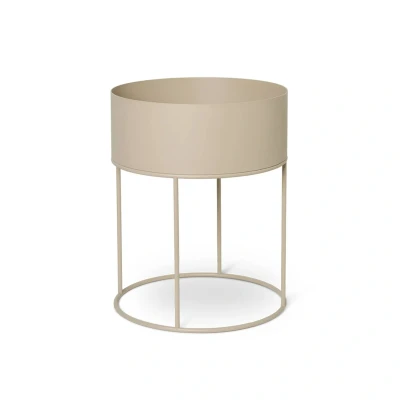 Image de ferm LIVING Plant Box Round, beige, Ø 40 cm, acier
