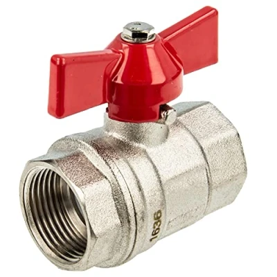 Image de tecuro Robinet à boisseau sphérique en laiton Taille 3/4&quot; DN 20 Filetage intérieur des deux côtés.