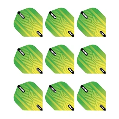 Image de RED DRAGON Hardcore Ionic Green and Yellow Dart Flights 3 Sets per Pack (9 in Total)