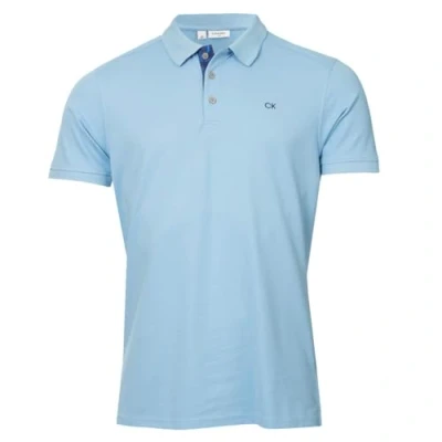 Image de Calvin Klein Hommes Campus 3 Bouton léger côtelée col Polo Camouflage Ciel L