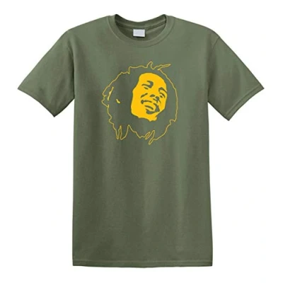 Image de T shirt BOB Marley Reggae Legend Che Guevara en coton épais Vert Medium