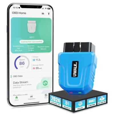 Image de 5.4 Bluetooth OBD2 Auto Valise Diagnostic : Scanner OBDII de Sans Fil Tous les Systèmes Moniteur Performance du Véhicule Testeur OBD et Lecteur Codes pour iOS Android