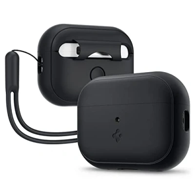 Image de Spigen Silicone Fit Coque Housse de Protection en Case Compatible avec AirPods Pro 2ème génération (2023/2022) Noir