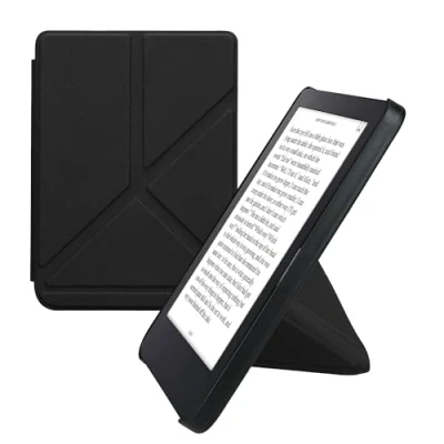 Image de kwmobile Étui Compatible avec Kobo Clara 2E Coque à Rabat magnétique Tablette eReader Similicuir Noir