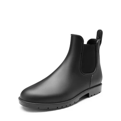 Image de DREAM PAIRS Bottes de Pluie pour Hommes Botte Chelsea Classique Chaussures Légères et Adhérentes Doublure Confortable Antidérapant SDRB2401M E,Size 44,Noir,SDRB2401M E