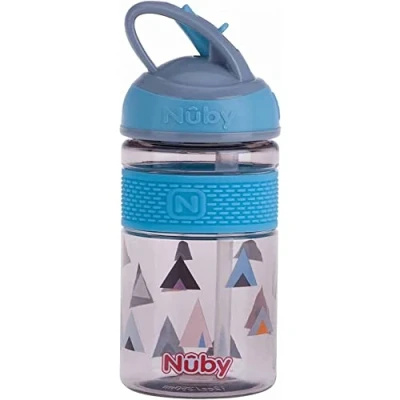 Image de Nuby Gobelet 2en1 paille dure en Tritan™ 360ml bleu 4ans+