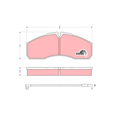 Image de TRW COTEC GDB1610 Jeu de plaquettes frein contact signal d&#039;usure inclus avec vis d&#039;étrier accessoires IVECO: DAILY 3 Kasten/Kombi