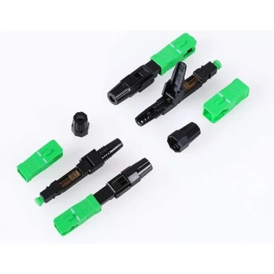 Image de Elfcam® Connecteur Rapide Fibre Optique SC/APC Simplex Monomode (SM), Lot de 5