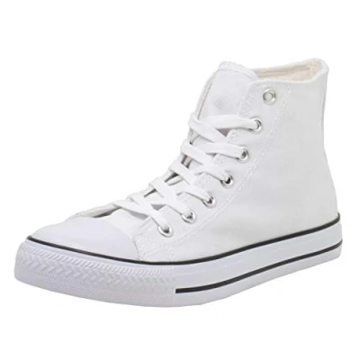 Image de Fitters Footwear That Fits Dames Chaussure en Toile Canvas Textile de Lin avec Semelle vulcanisée (38 EU, Blanc)