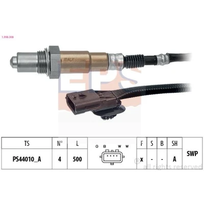 Image de EPS 1.998.308 Sonde lambda avec monture Made in Italy OE Equivalent chauffé, planaire, Filetage prégraissé RENAULT: CLIO 3, TWINGO 2