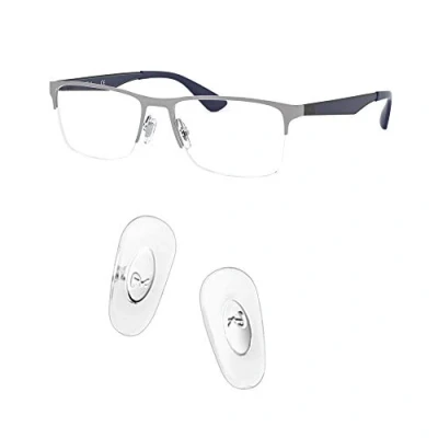 Image de Plaquettes de nez rechange pour lunettes Ray Ban RB6335, chiffon nettoyage (Argent)