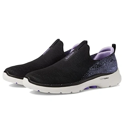 Image de Skechers Baskets Go Walk 6 pour Femme, Noir/Lavande, 38 EU