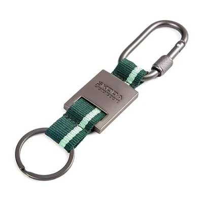 Image de Skoda 000087010CJ Porte clés sport automobile avec mousqueton en métal Gris/vert, vert, Taille unique, Classique