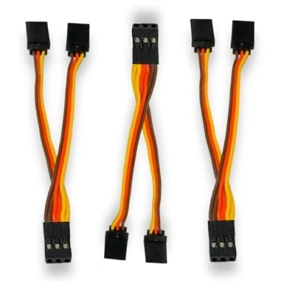 Image de Lot de 3 rallonges Servo Y qualité supérieure 10 cm Câble en Pour Futaba Robbe JR Graupner Hitec 100 mm 26 AWG Modélisme RC