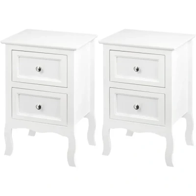 Image de WOLTU Lot de 2 Table Chevet avec Tiroirs Nuit d&#039;appoint pour Salon Chambre Basse Design Rétro et Classique, MDF 40 x 30 60 cm Noir TS119sz