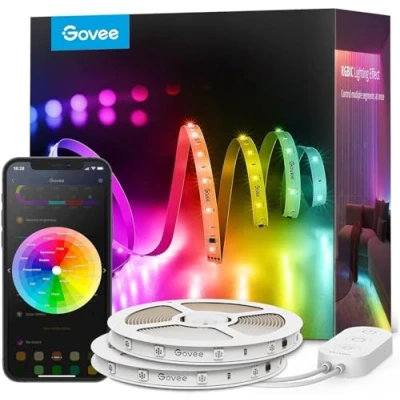 Image de Govee RGBIC 30m Ruban/Bande LED WiFi Bluetooth Multicolore, Contrôlé par APP et Contrôle Segmenté Intelligente Sélection des Couleurs, Sync avec Rythme de Musique pour Maison Chambre Fête Cuisine