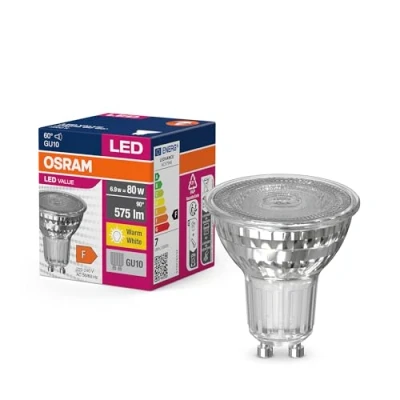 Image de OSRAM Valeur d&#039;étoile LED par16 lampe pour la base GU10, de réflecteur, GL, 575 lumens, blanc chaud (3000k), remplacement des ampoules 80 W conventionnelles, non dimmables, 10 pack