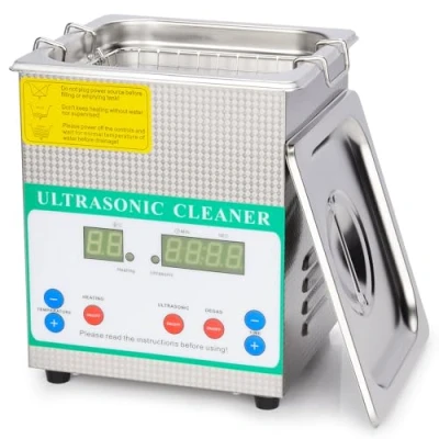 Image de stonylab Numérique Nnettoyeur à Ultrasons, Professionnel Tout Usage Acier Inoxydable Ultrasonic Cleaner avec Minuterie Affichage et Contrôle de la Chaleur pour Laboratoire 220V, 1.3L