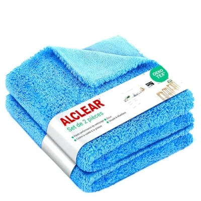 Image de ALCLEAR 820203K_2 Lot de 2 Chiffons en Microfibre pour cuisines Brillantes, torchon Cuisine Microfibre, Cuisine, 40x40 cm, nettoie sans Rayures ni Traces
