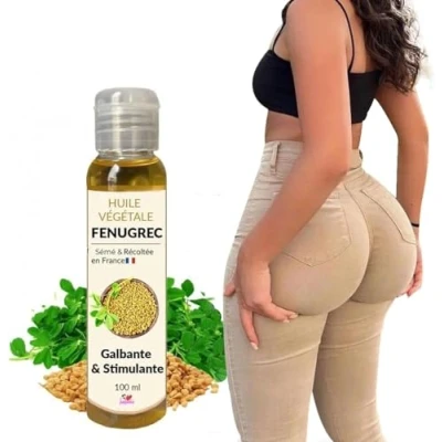 Image de Huile de Fenugrec Française Grossir les Fesses, la Poitrine , Hanches Soins Ongles et Cheveux 100 ml I Love My Popotin.