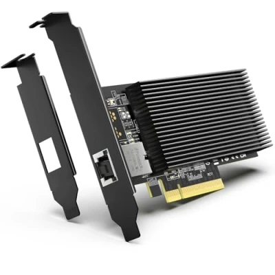 Image de Carte Réseau PCI E 10G avec 10Gbps RJ45 Ports, Contrôleur Intel X540 T1, Adaptateur Ethernet 10Gb VIMIN Compatible Express X8, X16, Prend en Charge Windows Server/Linux/VMware