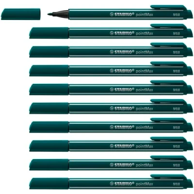 Image de STABILO Stylo feutre pointMax Lot x 10 stylos pointe moyenne vert pin