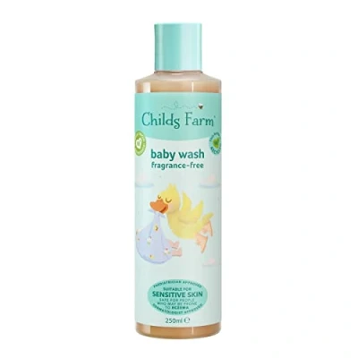 Image de Childs Farm Nettoyant pour le corps bébé Sans parfum Nettoie en douceur Convient aux nouveau nés à la peau sèche, sensible et sujette l&#039;eczéma 250 ml (l&#039;emballage peut varier)