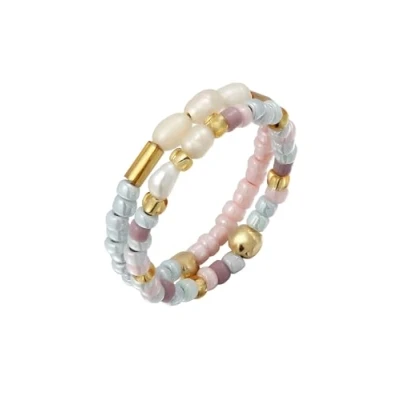 Image de Elli Bague Femmes Set Festival avec perles de culture d&#039;eau douce multicolores en argent sterling 925