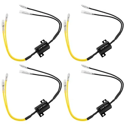 Image de Kinstecks ​​4PCS 25W 10Ohm LED Résistances de Charge Clignotants Résistance Flasher Adaptateur Flash Fix Erreur pour Jaune Noir