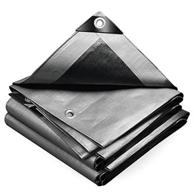 Image de VOUNOT Bâche de Protection en Polyéthylène 240g/m² Imperméable Ultra Lourde et Résistante Revêtue des Deux côtés avec Oeillets Aluminium Couverture Étanche pour Jardin, Piscine 2x3m