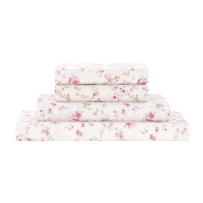 Image de Modern Threads Draps imprimés en Microfibre Douce de lit Luxueux Comprend Un Drap Plat, Housse avec Poches Profondes et des taies d&#039;oreiller Rose Cachemire pour Grand