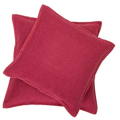 Image de David Fussenegger Sylt Housse de coussin avec point décoratif, rouge bordeaux, 50 cm x