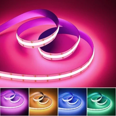 Image de OULARA RGB Bande LED COB 10M,Multicolore Ruban DC24V,Intensité Variable Couleur Changement Lumineuse pour Fête,Armoire,Cuisine,Bar,DIY Décoration(Alimentation et Contrôleur Non Inclus)