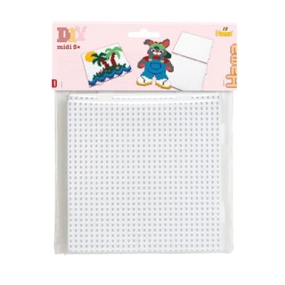 Image de Hama 4458 Loisirs Créatifs Sachet 2 Plaques Assemblables pour Perles à Repasser Midi, Blanc
