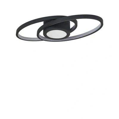 Image de Lindby Plafonnier LED Thalina, 60 cm, noir, intensité variable