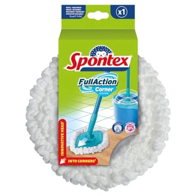 Image de Spontex Recharge pour Balai Serpillère Full Action Corner Nettoie Les sols stratifiés, Le Bois et carrelage en Microfibre