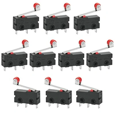 Image de GOLRISEN 10 Pcs Micro Switch en Plastique Interrupteur Fin de Course avec 3 Broches Contacteur 220V à Levier SPDT Commutateur 1NO 1NC pour Machine Électronique 5A