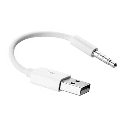 Image de OcioDual Cable 3.5mm Adaptateur USB Jack Sync Data Chargeur pour Apple iPod Shuffle 3/4 / 5/6 7 Blanc