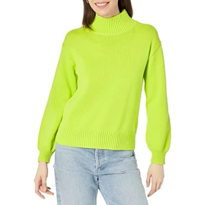 Image de Amazon Essentials Pull à col Montant en Coton (Grandes Tailles Disponibles) Femme, Vert Citron, XXL