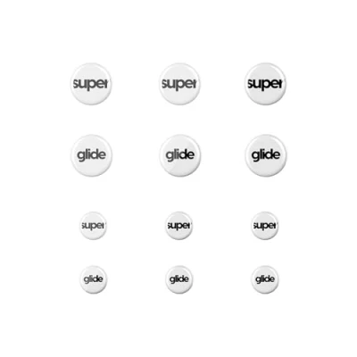 Image de Superglide Patins à souris en verre Glisse super lisse, bord rond poli, pieds de jeu rapides avec semelle durable pour universel 6 mm + 9 mm, 12 pièces (Type S, blanc)