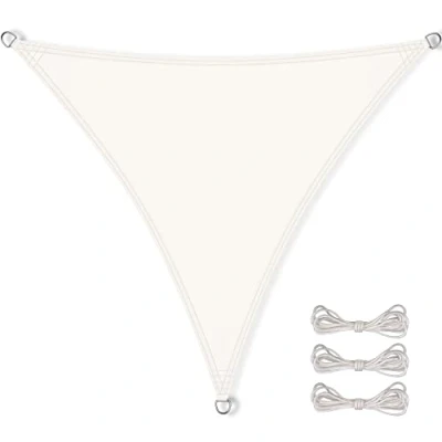 Image de CelinaSun Voile d&#039;ombrage Pare Soleil Jardin Balcon Polyester PES hydrophobe Triangle 5 x m Blanc