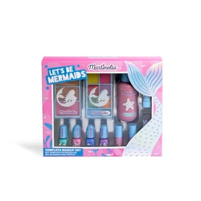 Image de MARTINELIA Coffret Maquillage Sirène Pour Enfant Set Beauté Fille Vernis à Ongles, Palettes de Maquillage, Rouges Lèvres et Enlumineur Cadeau
